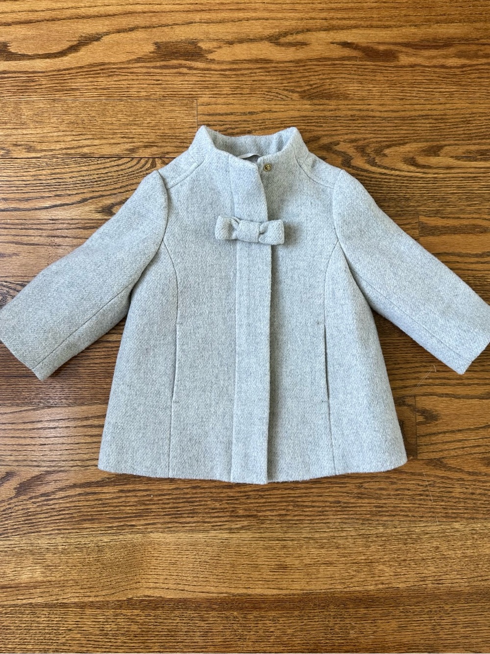 Crewcuts Light Gray Bow-Front Pea Coat